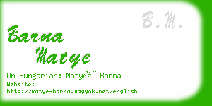 barna matye business card